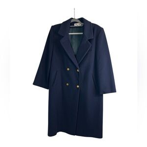 Vintage Forecaster of Boston Navy Blue Wool Coat Women’s Size 12 USA‎ Made